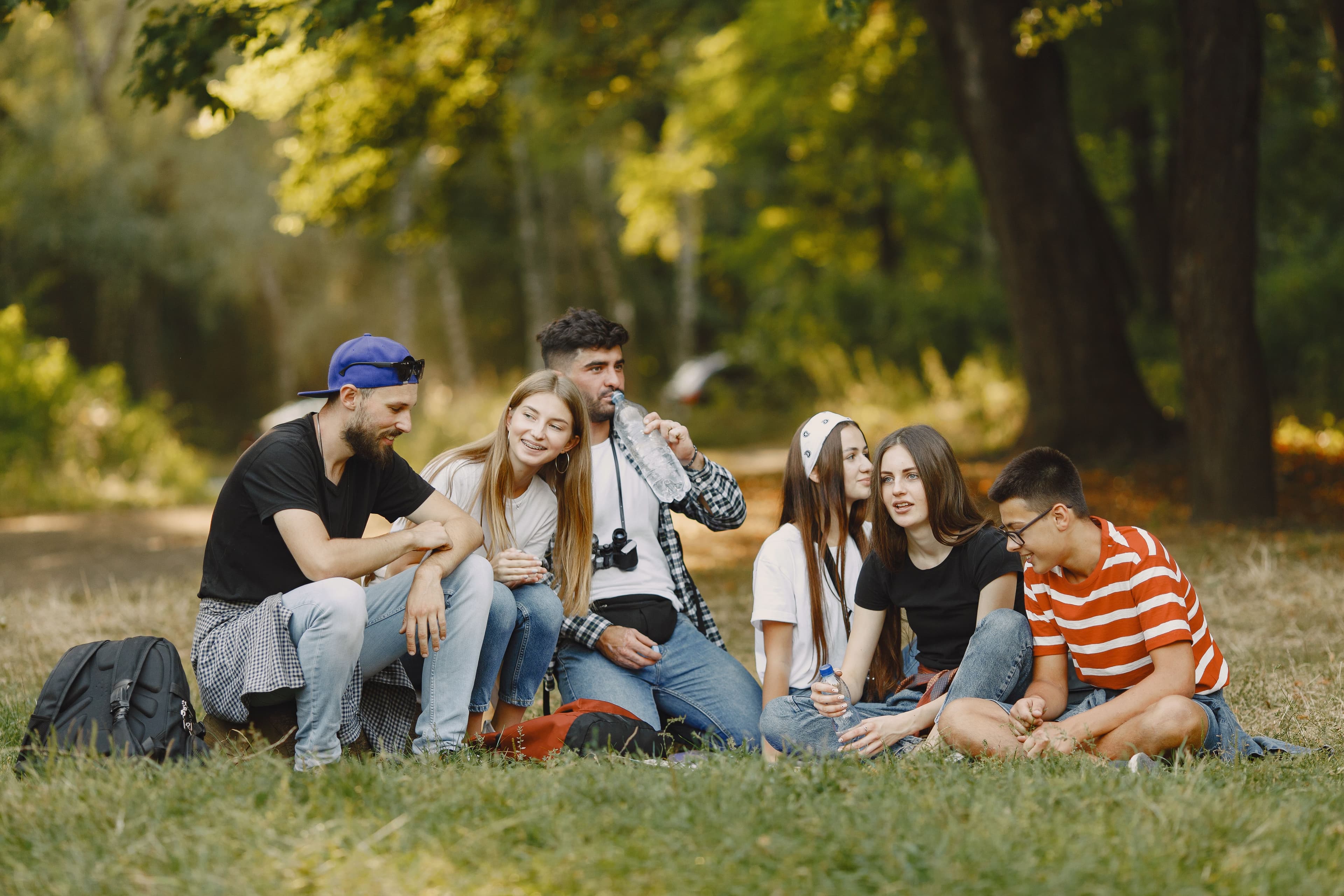 Young people in a circle